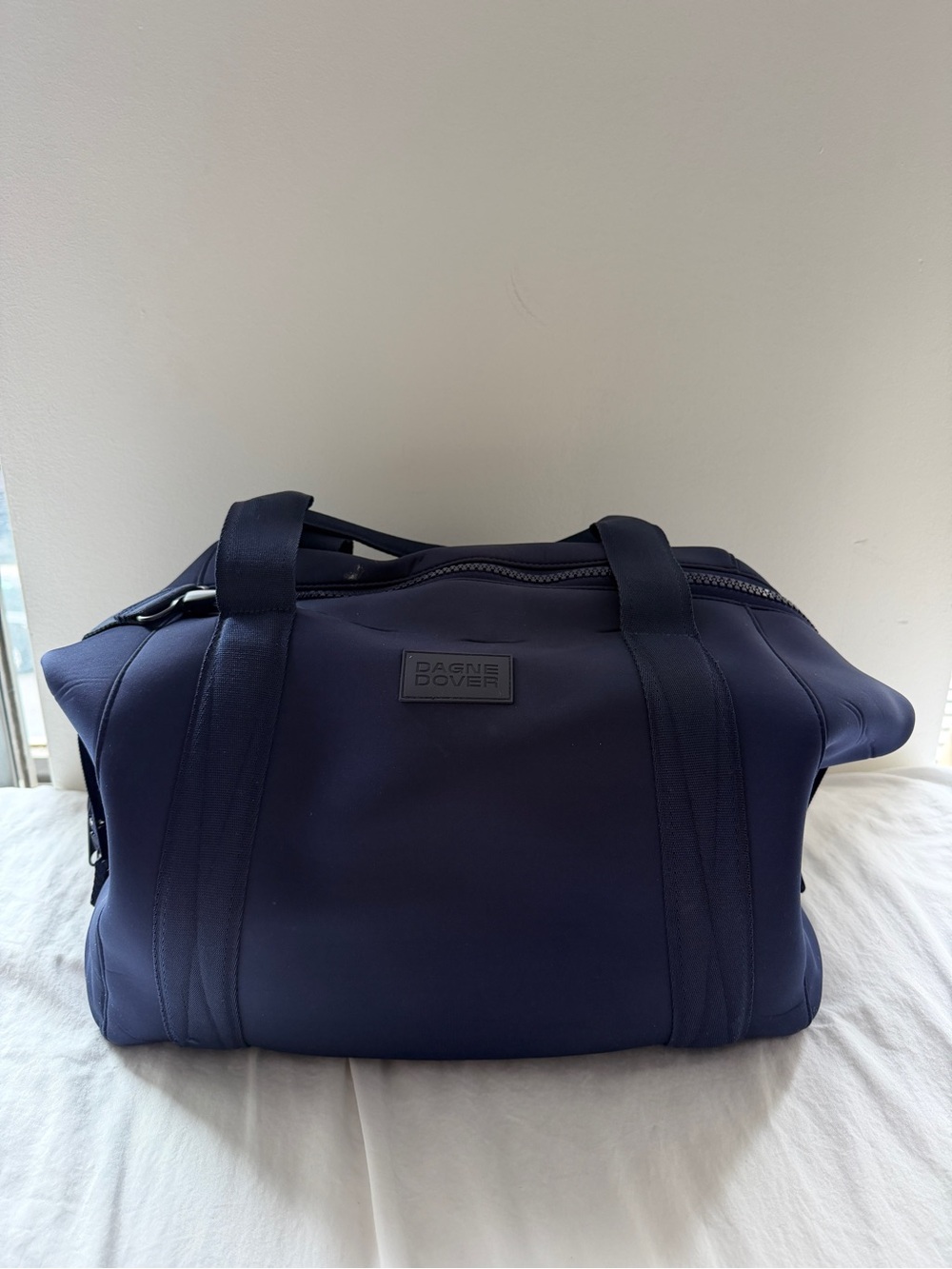 Dagne Dover Navy Neoprene Duffel Bag